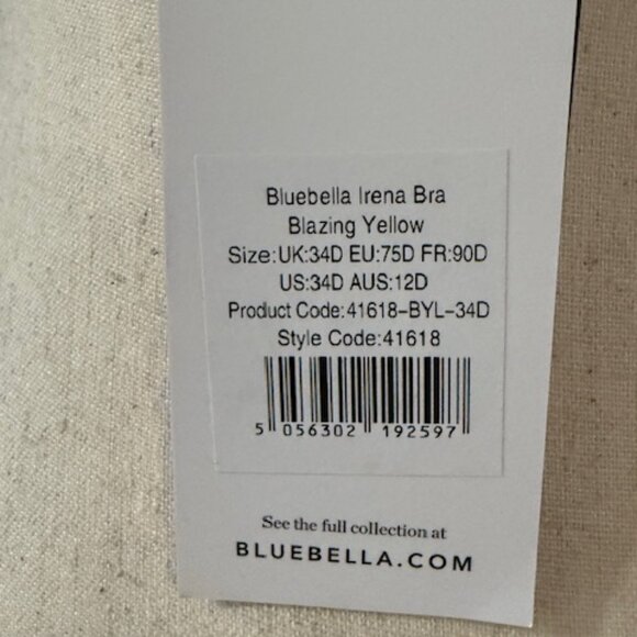 Bluebella Irena Sheer Lace Non Padded Balcony Underwired Bra In Yellow 34D NWT - Picture 13 of 15